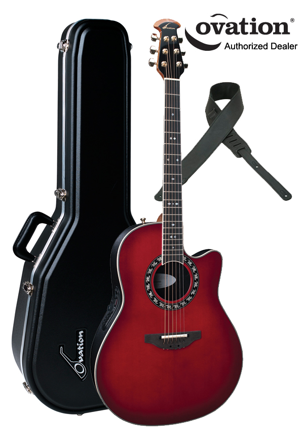 Ovation Legend 2077AX Acoustic-Electric Guitar - Cherry Red Burst w ...