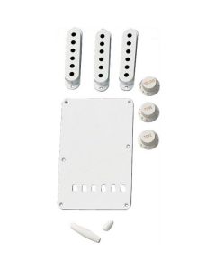 Genuine Fender WHITE Stratocaster/Strat Accessory Kit - BackPlate, Knobs, Covers