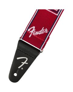 Genuine Fender WeighLess Stretch 2" Monogrammed Guitar Strap, Red/White/Blue