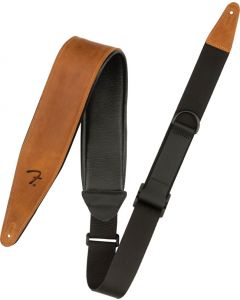 Fender RIGHT HEIGHT Leather Guitar Strap, Cognac, 2.5" in. Wide, 099-0694-321