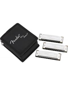 Fender Blues Deluxe Harmonica PACK OF 3 with Case - Keys C, G, A