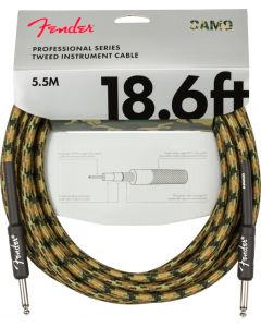 Fender Professional Instrument/Guitar Cable, Straight, Woodland Camo 18.6' ft