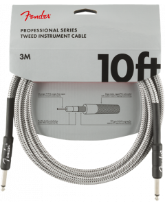 Genuine Fender Professional Series Guitar/Instrument Cable, WHITE TWEED - 10' ft
