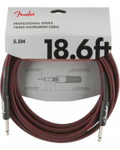 Genuine Fender Professional Series Guitar/Instrument Cable - RED TWEED - 18.6'ft