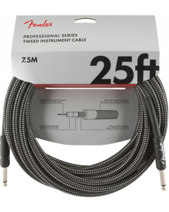 Genuine Fender Professional Series Guitar/Instrument Cable, GRAY TWEED - 25' ft