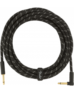 Fender Deluxe BLACK TWEED Guitar/Instrument Cable, Straight-Right Angle, 18.6'ft