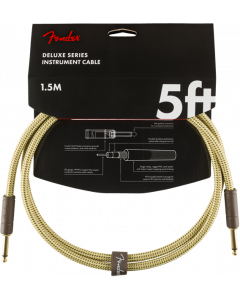Fender Deluxe TWEED Electric Guitar/Instrument Cable, Straight Ends, 5' ft