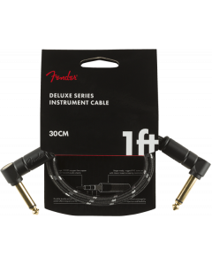 Fender Deluxe BLACK TWEED Guitar/Instrument Patch Cable, Right-Angle, 1' ft