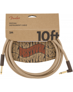 Fender Festival Instrument/Guitar Cable Eco-Friendly Pure Hemp, NATURAL 10' ft