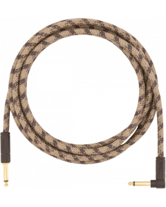 Fender Festival Instrument Cable, Pure Hemp, Right-Angle, Brown Stripe, 10' ft