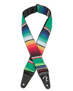 Genuine Fender 2" Wide, Mexican Serape Pattern, Green Multi-Colored Guitar Strap