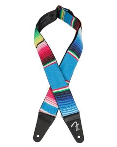 Genuine Fender 2" Wide, Mexican Serape Pattern, Blue Multi-Colored Guitar Strap