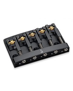 Schaller Germany 3D5 5-String Flatmount Roller Bass Bridge, BLACK 12140400