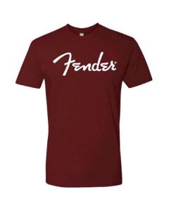 Fender Guitars Spaghetti Logo T-Shirt, Oxblood Red, M, Medium