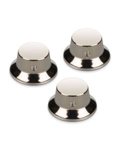 Schaller Germany Set of (3) Metal Strat/Stratocaster Knobs, Nickel, 15010100