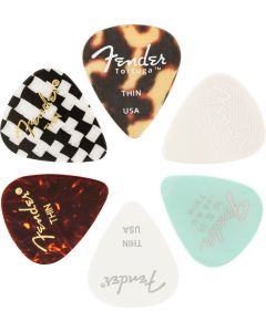 Fender Guitar Picks 351 Shape, Material Color Medley Mix Set, THIN (6 PACK)