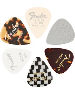 Fender Guitar Picks 351 Shape, Material Color Medley Mix Set, MEDIUM (6 PACK)