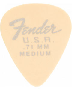 Genuine Fender 351 Dura-Tone Delrin Guitar Picks, OLYMPIC WHITE, .71, 12 PACK