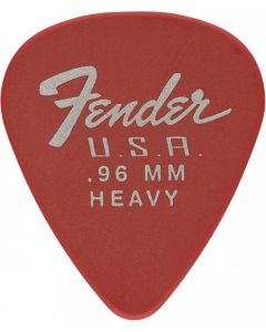 Genuine Fender 351 Dura-Tone Delrin Guitar Picks, FIESTA RED, .96, 12 PACK