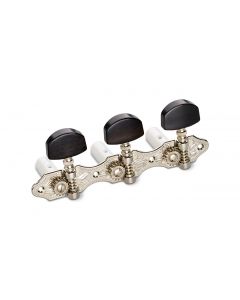 Schaller Germany 3x3 Classic Hauser Classical Guitar Tuners - Nickel/Ebony