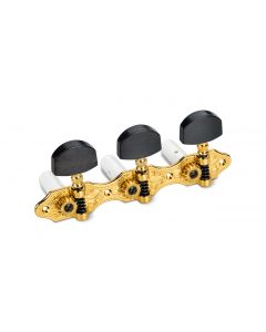 Schaller Germany 3x3 Classic Hauser Classical Guitar Tuners - Gold/Ebony