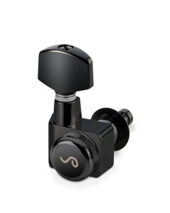 Schaller Germany F-Series 6-InLine 2-Pin Locking Tuners for Strat/Tele - BLACK
