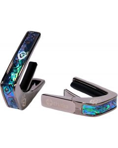 Thalia X Guild Guitars Blue Abalone and G-Shield Capo, Black Chrome