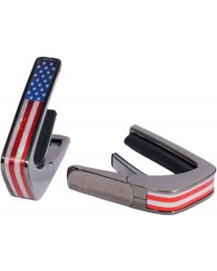 Thalia Deluxe Series Guitar Capo - Stars and Stripes, Black Chrome