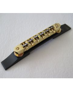 Gretsch Adjustomatic Bridge Assembly - Gold w/ Ebony Base - 008-0628-000