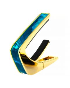 Thalia Shell Collection Guitar Capo - Teal Angel Wing Inlay, 24k Gold