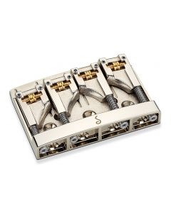 Schaller Germany 3D4 4-String Flatmount Roller Bass Bridge, NICKEL 12130100