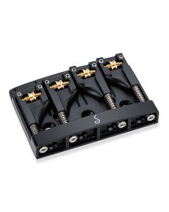 Schaller Germany 3D4 4-String Flatmount Roller Bass Bridge, BLACK 12130400