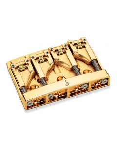 Schaller Germany 3D4 4-String Flatmount Roller Bass Bridge, GOLD 12130500