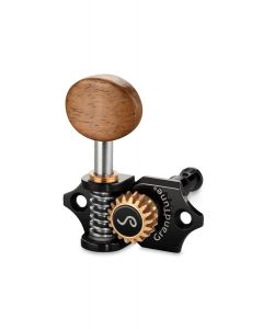 Schaller Germany 3x3 Grand Tune Tuners, Black w/ Wood Koa Buttons