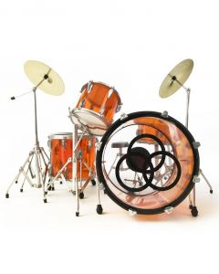 AXE HEAVEN Vistalite Trans Amber Tribute Led Zeppelin Miniature Drum Set Display