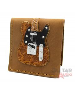 AXE HEAVEN Genuine Leather Brown Embossed Paisley Electric Guitar Wallet Gift