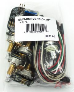 EMG 3 Pickup SHORT SHAFT Conversion Wiring Kit, (3251.00)