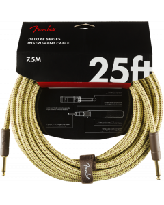 Fender Deluxe TWEED Electric Guitar/Instrument Cable, Straight Ends, 25' ft
