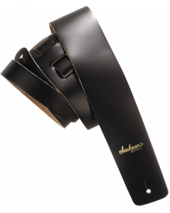 Jackson 2" Leather Logo Adjustable Guitar Strap Extra-Long Up to 63" - Black