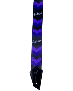 Genuine Jackson Logo Guitar Strap with Double V Pattern, Black/Purple