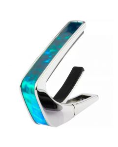 Thalia Shell Collection Guitar Capo - Teal Angel Wing Inlay, Chrome