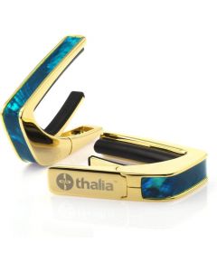 Thalia Shell Collection Guitar Capo - Teal Angel Wing Inlay, 24k Gold