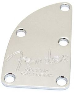 Genuine Fender Corona California American Deluxe Bass 5-Bolt Neck Plate, Chrome