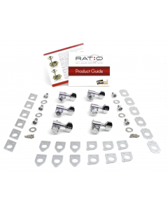 Graph Tech Ratio 6-In-Line Locking Staggered Tuners Set - CHROME, PRL-9721-C0