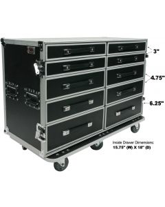 OSP PRO-WORK-SXS ATA Side by Side 10-Drawer Utility/Road/Tour Case