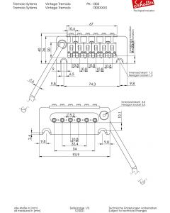 Schaller Germany Vintage Tremolo with Roller Saddles for Fender Strat, BLACK