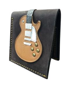 AXE HEAVEN Genuine Leather Honey Burst Electric Guitar Player Wallet Gift GW-007