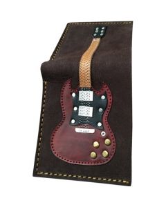 AXE HEAVEN Genuine Leather Double Cutaway Electric Guitar Player Wallet Gift