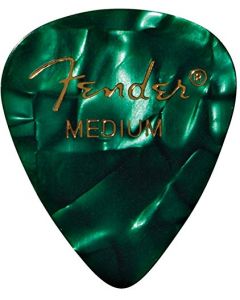 Fender 351 Premium Celluloid Guitar Picks - MEDIUM, GREEN MOTO 12-Pack (1 Dozen)
