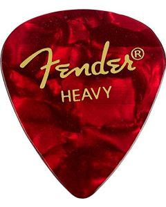 Fender 351 Premium Celluloid Guitar Picks - HEAVY, RED MOTO - 12-Pack (1 Dozen)